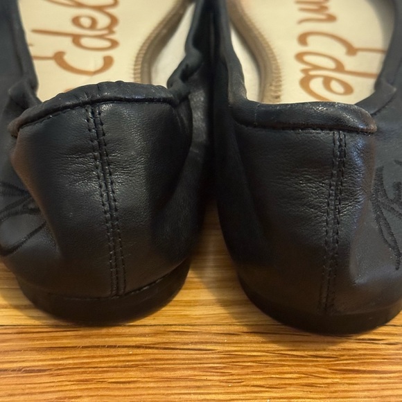 SAM EDELMAN Black Leather Ballet Flats Loafers Shoes Size 9.5 9 1/2 Casual Work - Picture 9 of 10